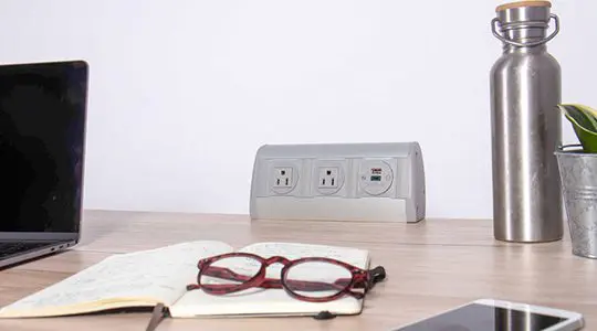 workspace with on surface power units
