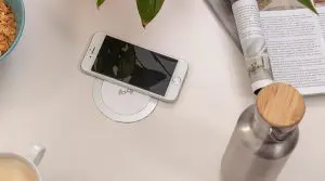 Arc-80 wireless charger, wireless fast charger, flush fast charger, agile workspaces, hospitality design, interior design, wireless charger for cafes, wireless charger coffee shops,