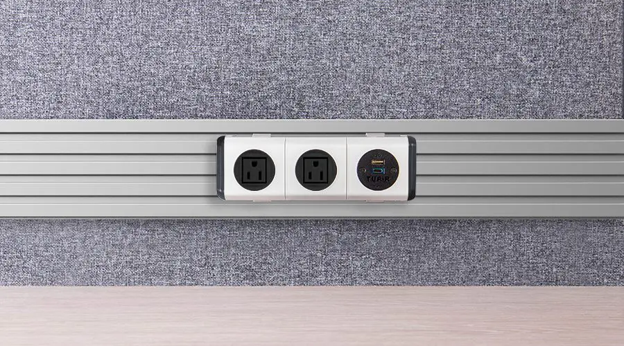 Screen-mount-strip-power-outlet-toolrail