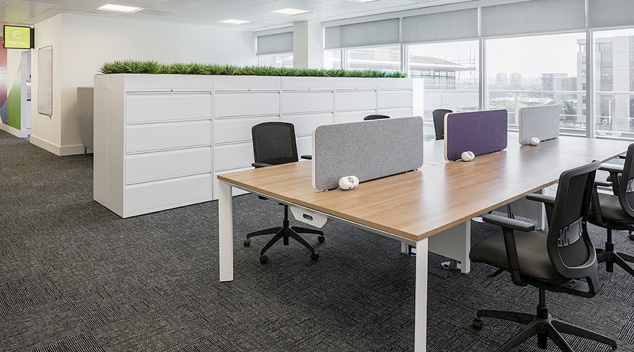 modern office, modern office design, modern powered office, office interior, power units for offices, office power installation, office power case study