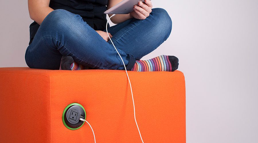 sofa mounted power unit, seat mounted power unit, in surface power unit, mounted usb charger, soft seating electrics,