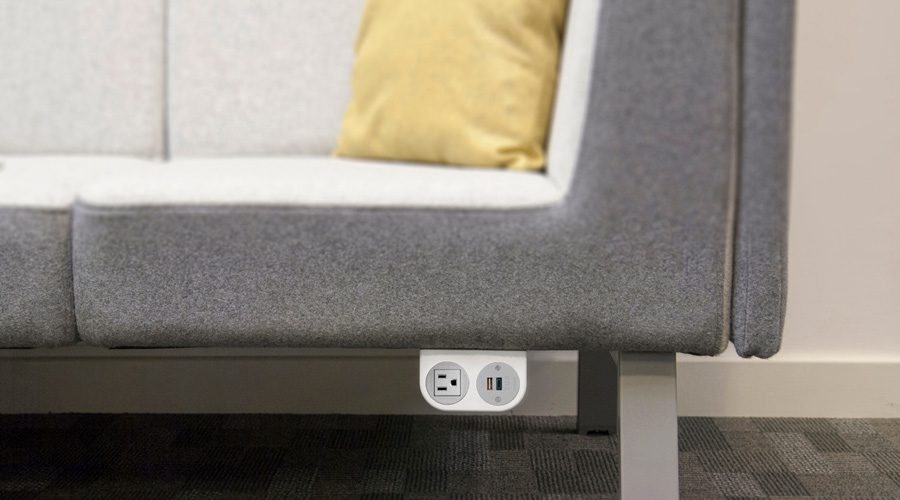 under sofa power, under sofa usb, sofa with USB Charging, fast charger in sofa, stylish sofa and charging unit