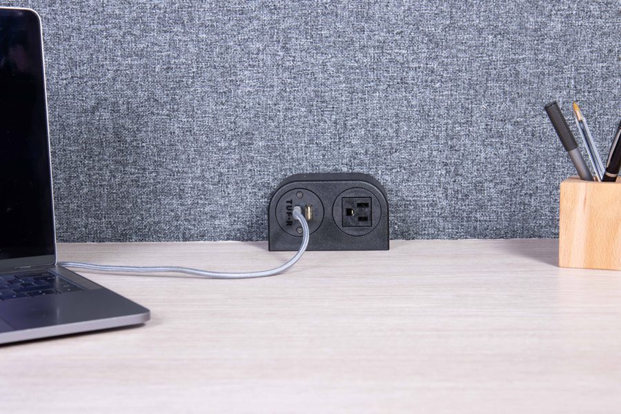 on surface power, on desk power, on workspace power, on surface usb,