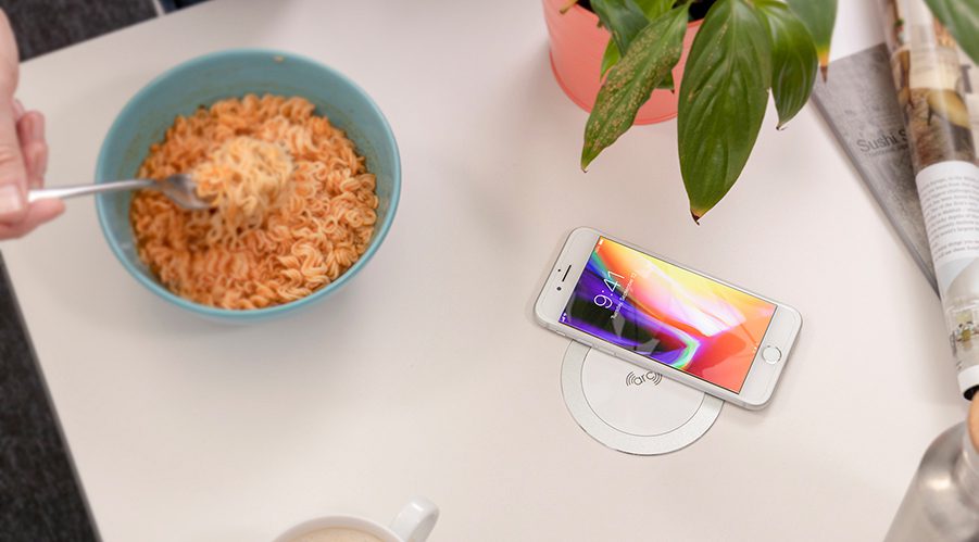 wireless charging, fast wireless charger, stylish wireless charger, sleek wireless charger, flush wireless charger,