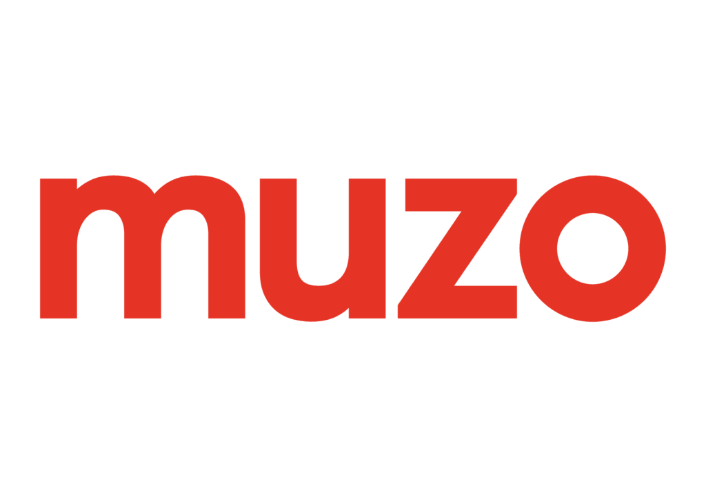 MUZO logo in red